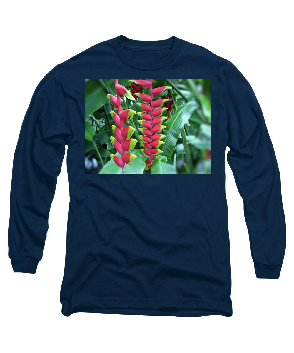 Flowers Long Sleeve T-Shirt featuring the photograph Hanging Red Flowers by Pour Your heART Out Artworks