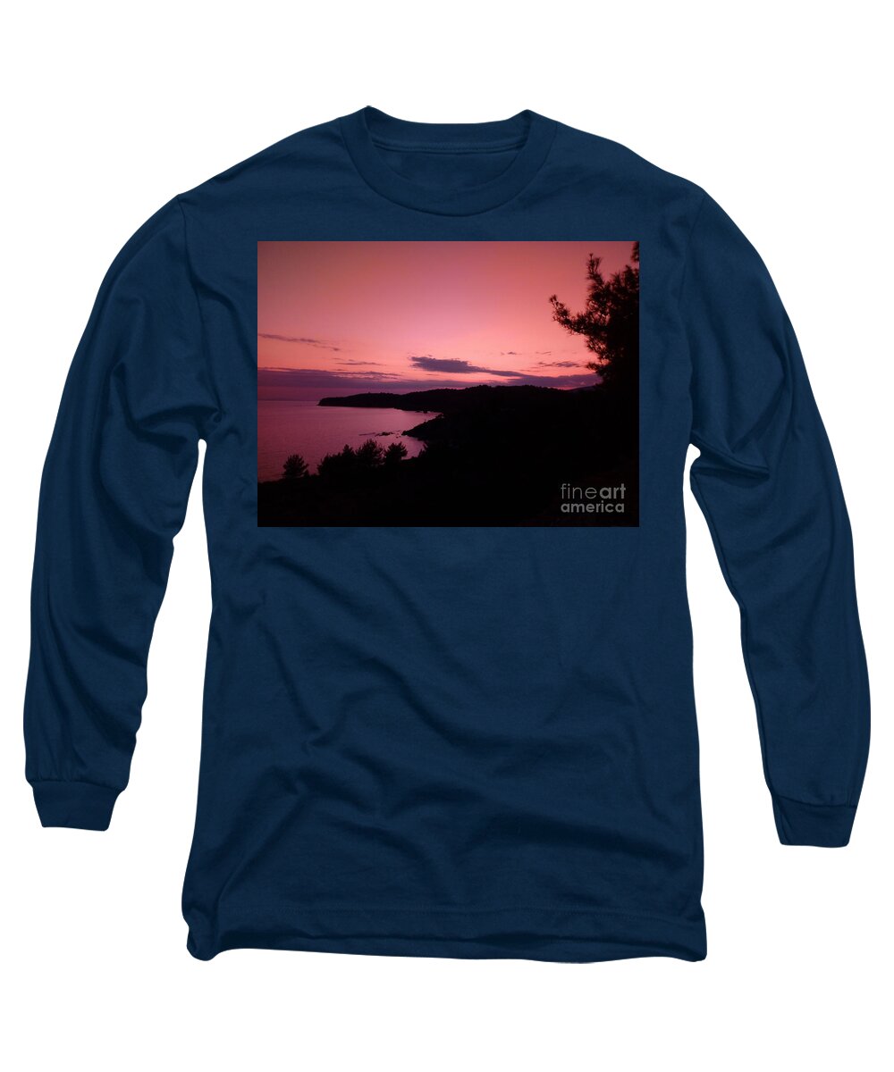 Harmony Long Sleeve T-Shirt featuring the photograph Harmony of Purple Sunset by Leonida Arte