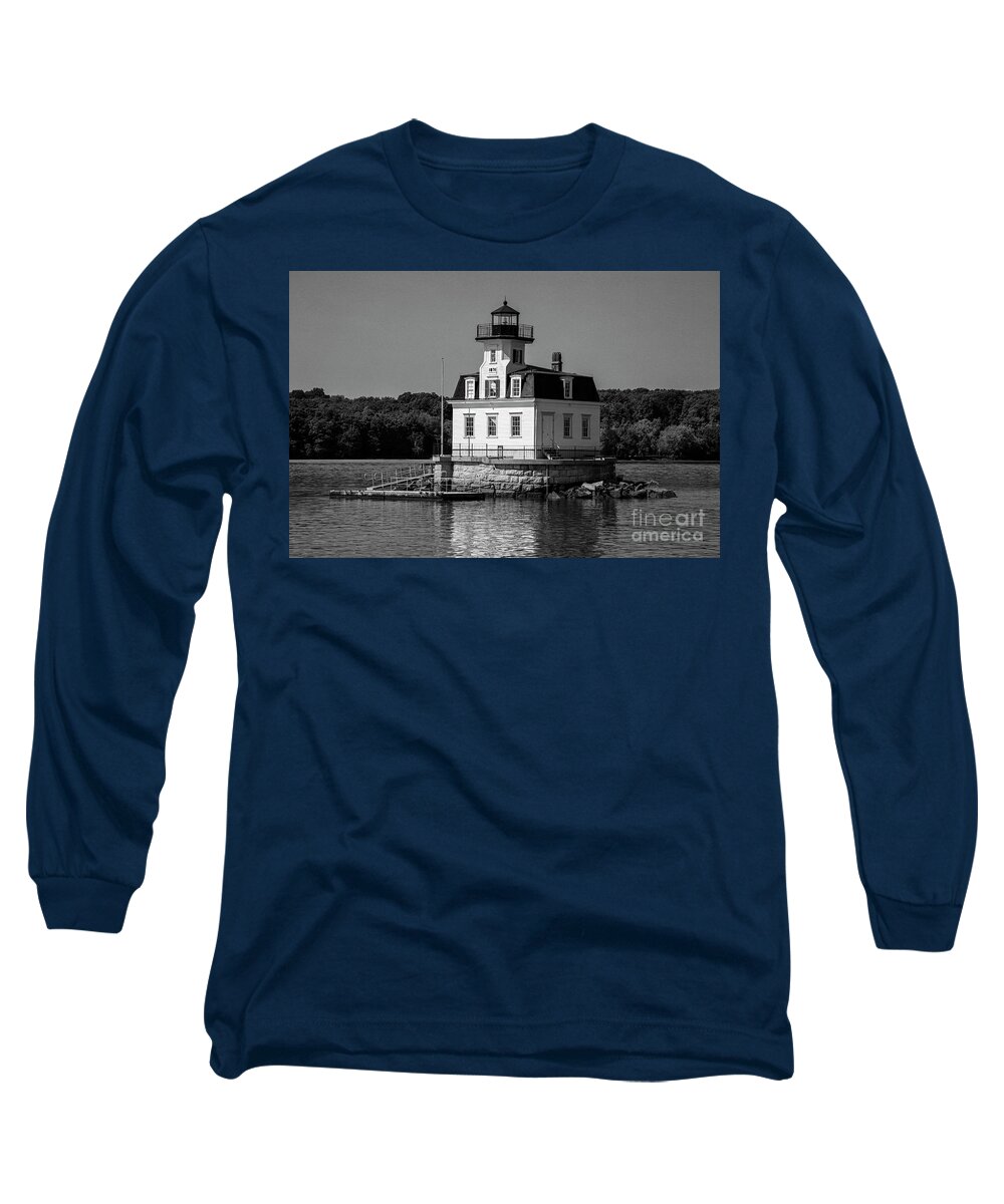 Kingston Long Sleeve T-Shirt featuring the photograph Hudson River Lighthouse by Erin Marie Davis