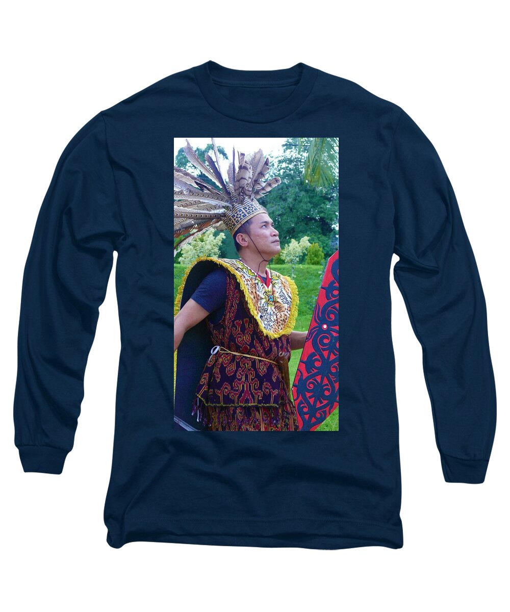 Iban Tribe Long Sleeve T-Shirt featuring the photograph Iban Tribe Member by Robert Bociaga