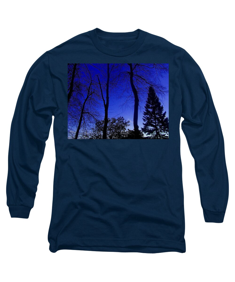 Trees Long Sleeve T-Shirt featuring the photograph Into the blue by Christopher Rowlands