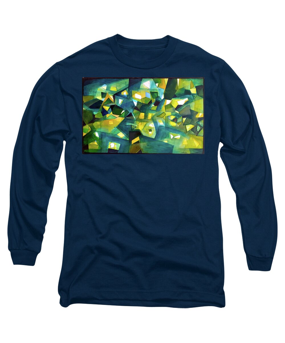 Crystals Long Sleeve T-Shirt featuring the painting Kaleidoscope by Carolina Prieto Moreno