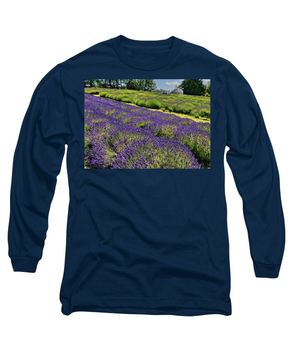 Lavender Long Sleeve T-Shirt featuring the photograph Lavender Fields by Jerry Cahill