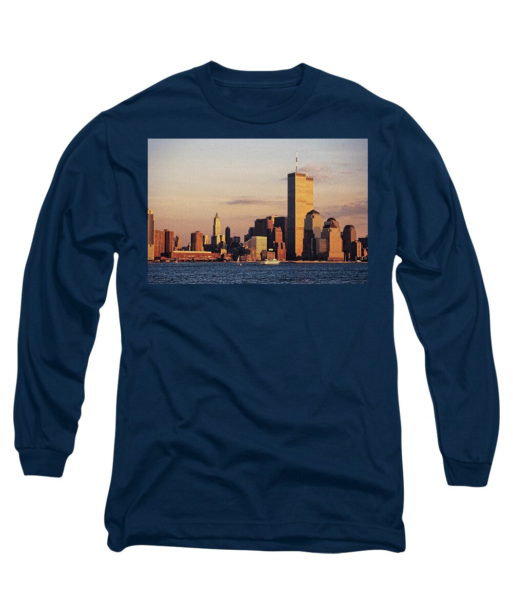 City Long Sleeve T-Shirt featuring the photograph World Trade Center, Lower Manhattan by Carol Whaley Addassi