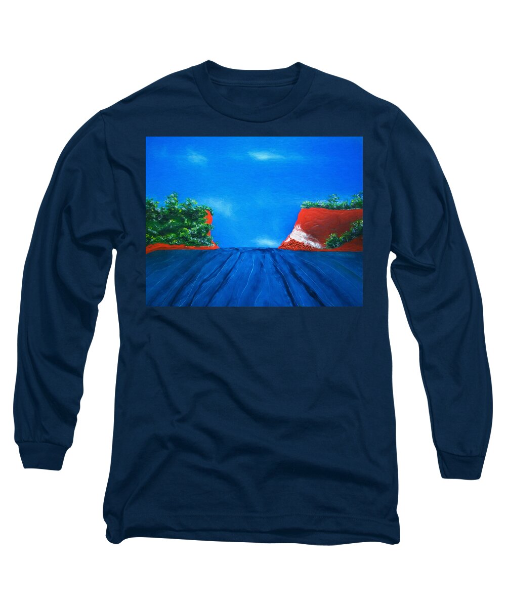 View Long Sleeve T-Shirt featuring the painting Mouth of the Hay River by Joan Stratton