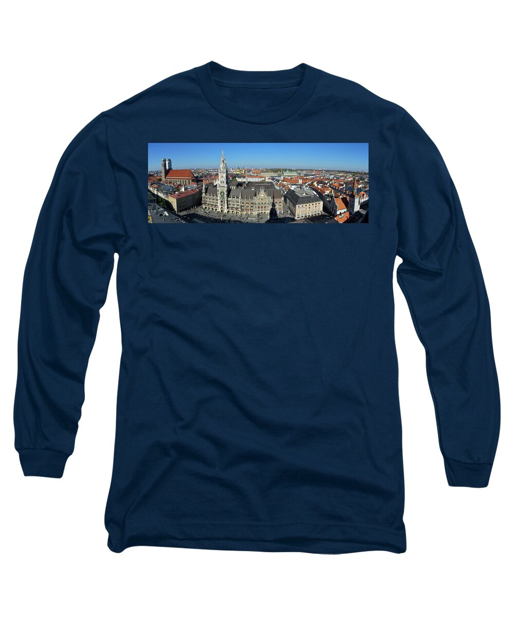 Munich Long Sleeve T-Shirt featuring the photograph Munich Old Town Panorama by Sean Hannon