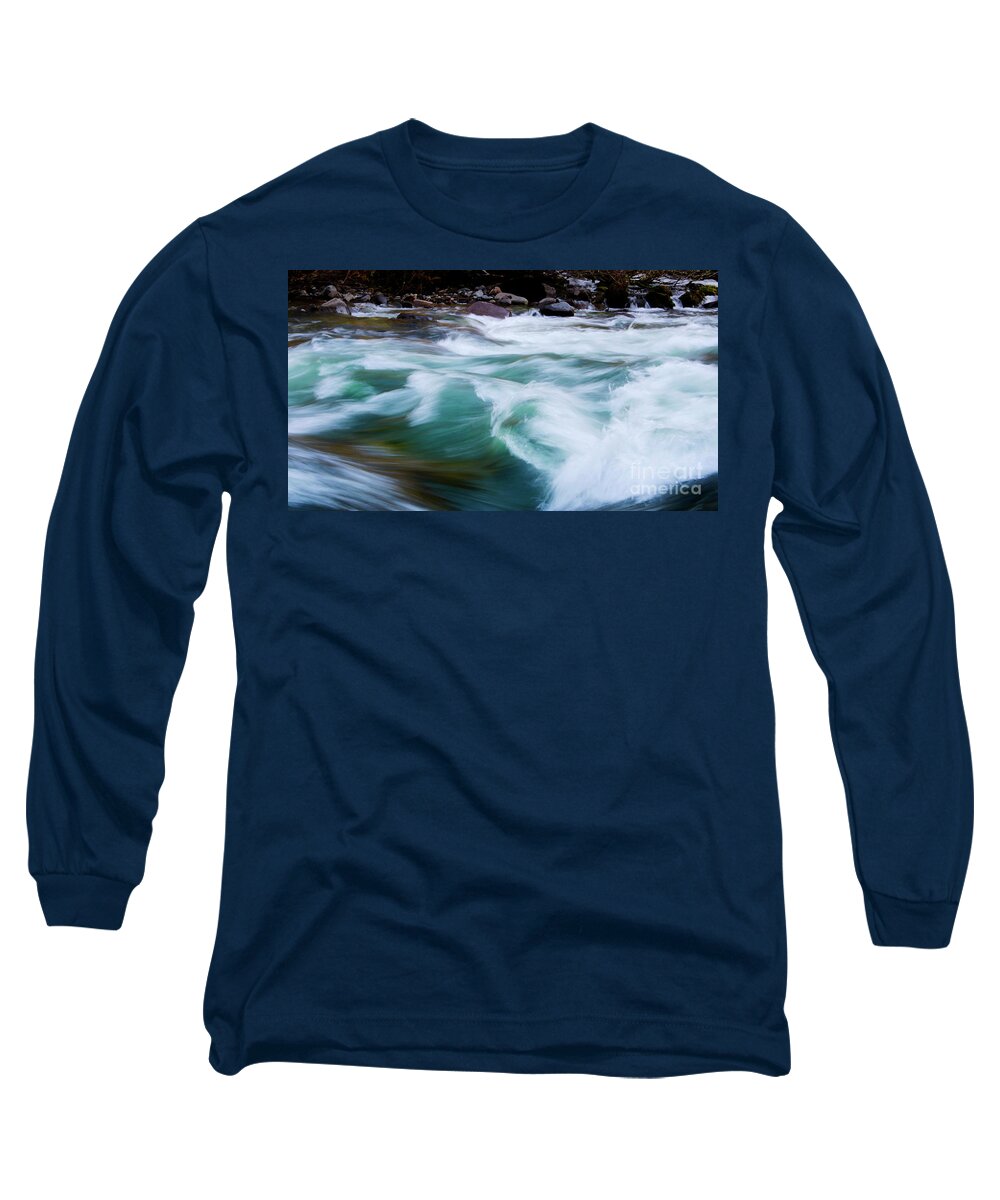 Water Long Sleeve T-Shirt featuring the photograph Nature's Art- In Motion by Janie Johnson