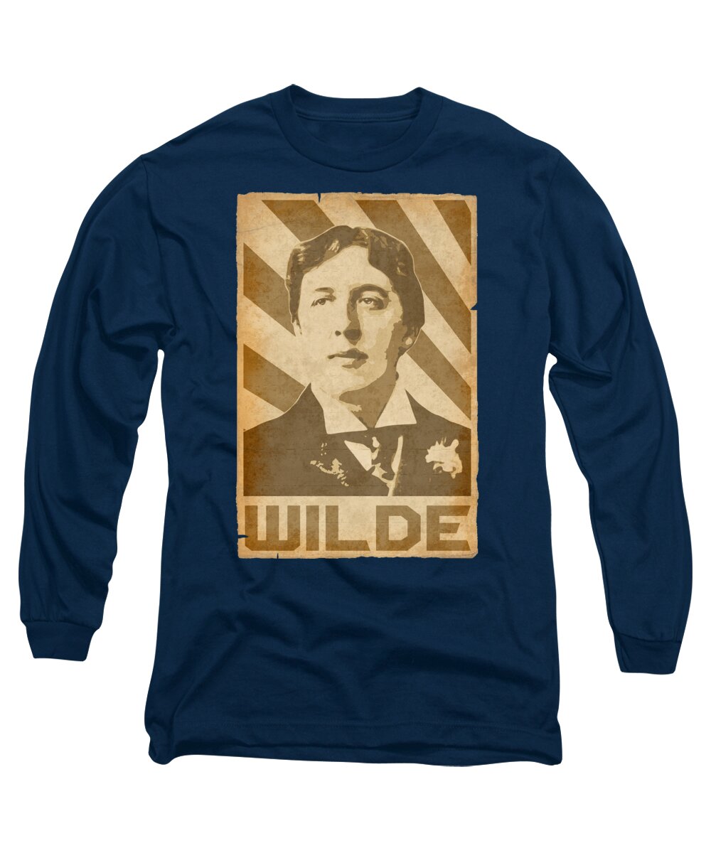 Oscar Wilde Retro Propaganda Long Sleeve T-Shirt by Megan Miller - Pixels  Merch