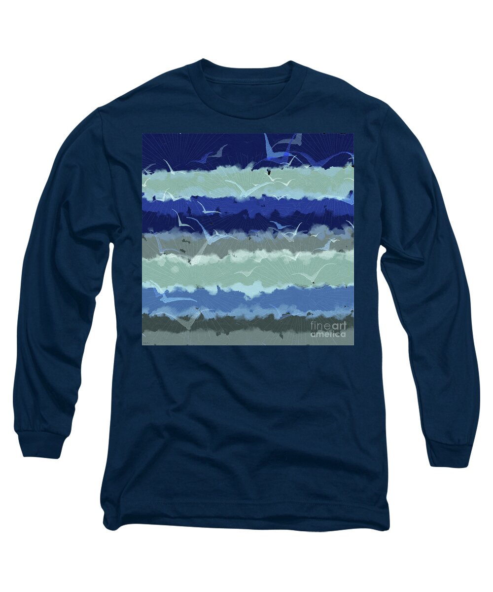 Abstract Long Sleeve T-Shirt featuring the digital art Our Wings are Strong by Bentley Davis