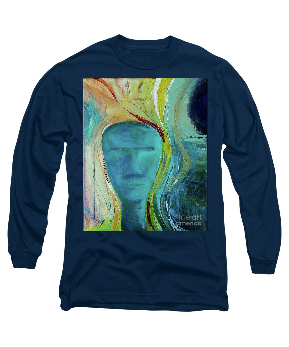 Landscape Long Sleeve T-Shirt featuring the painting Passage of Determination by Alexandra Vusir