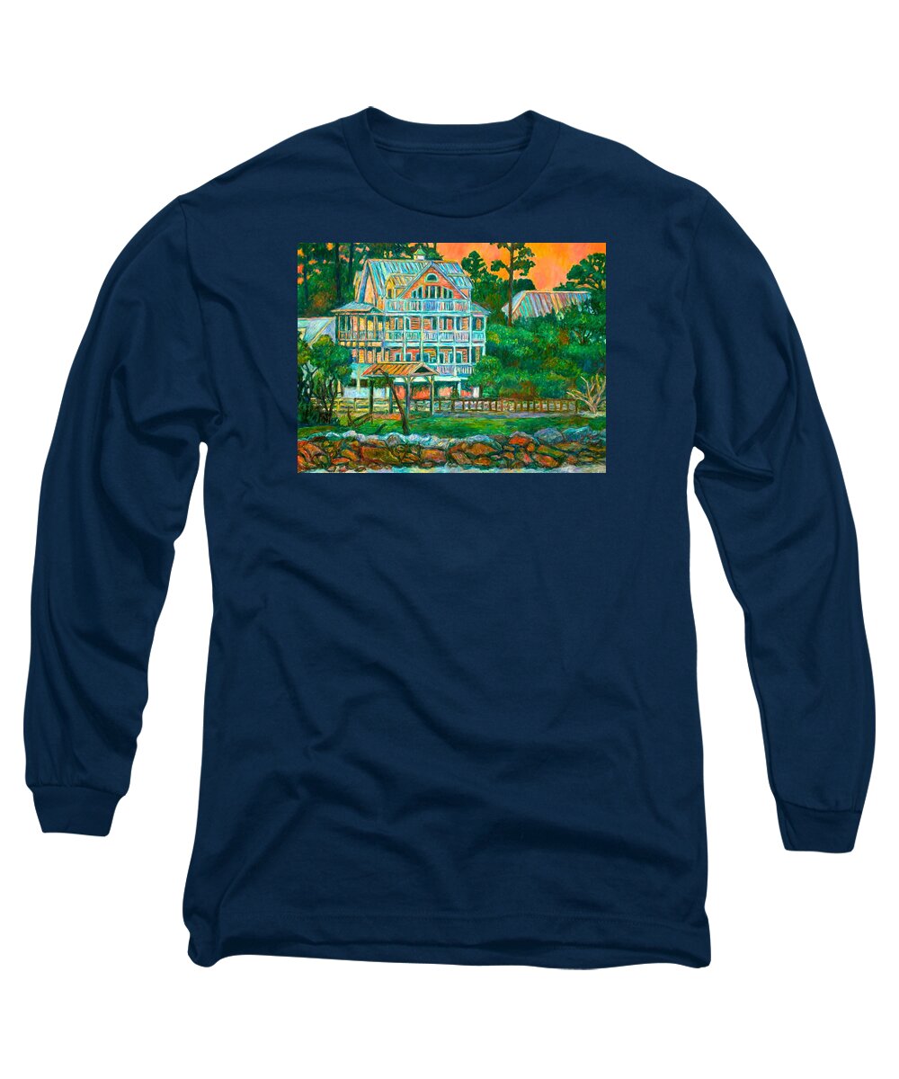 Landscape Long Sleeve T-Shirt featuring the painting Pawleys Island Evening by Kendall Kessler