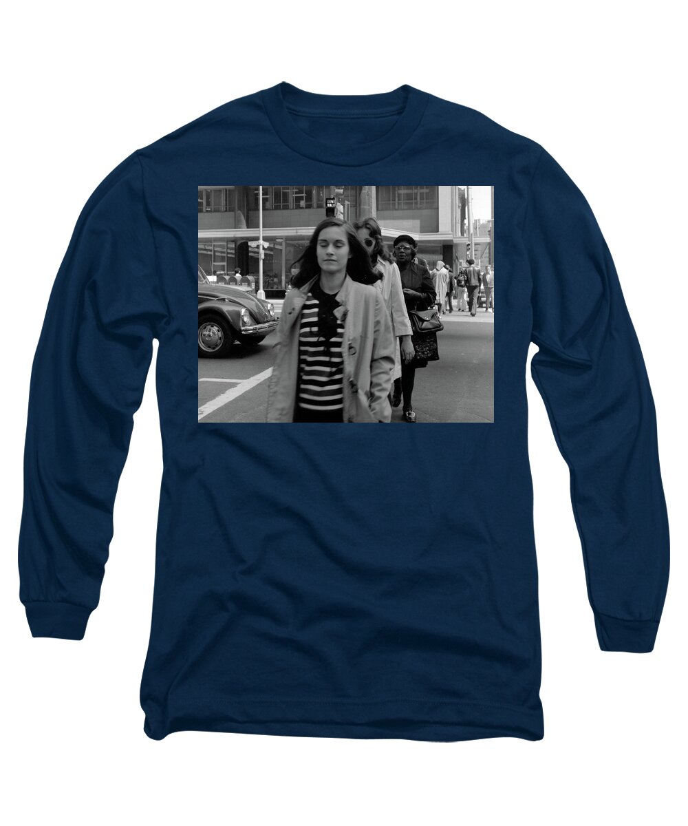 Atlanta Long Sleeve T-Shirt featuring the photograph Peachtree Street, Atlanta 1974 by John Simmons