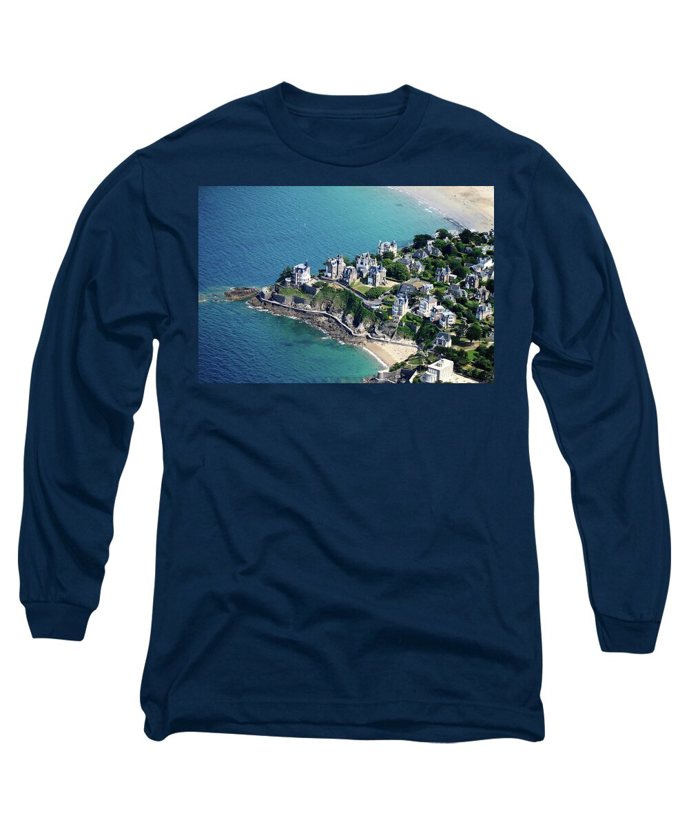 Aerial Long Sleeve T-Shirt featuring the photograph Pointe de la Malouine by Frederic Bourrigaud