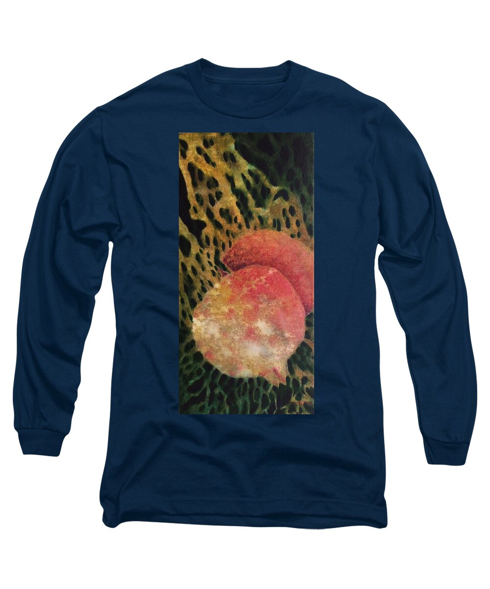 Acrylic Painting Long Sleeve T-Shirt featuring the painting Pomegranates by Milly Tseng