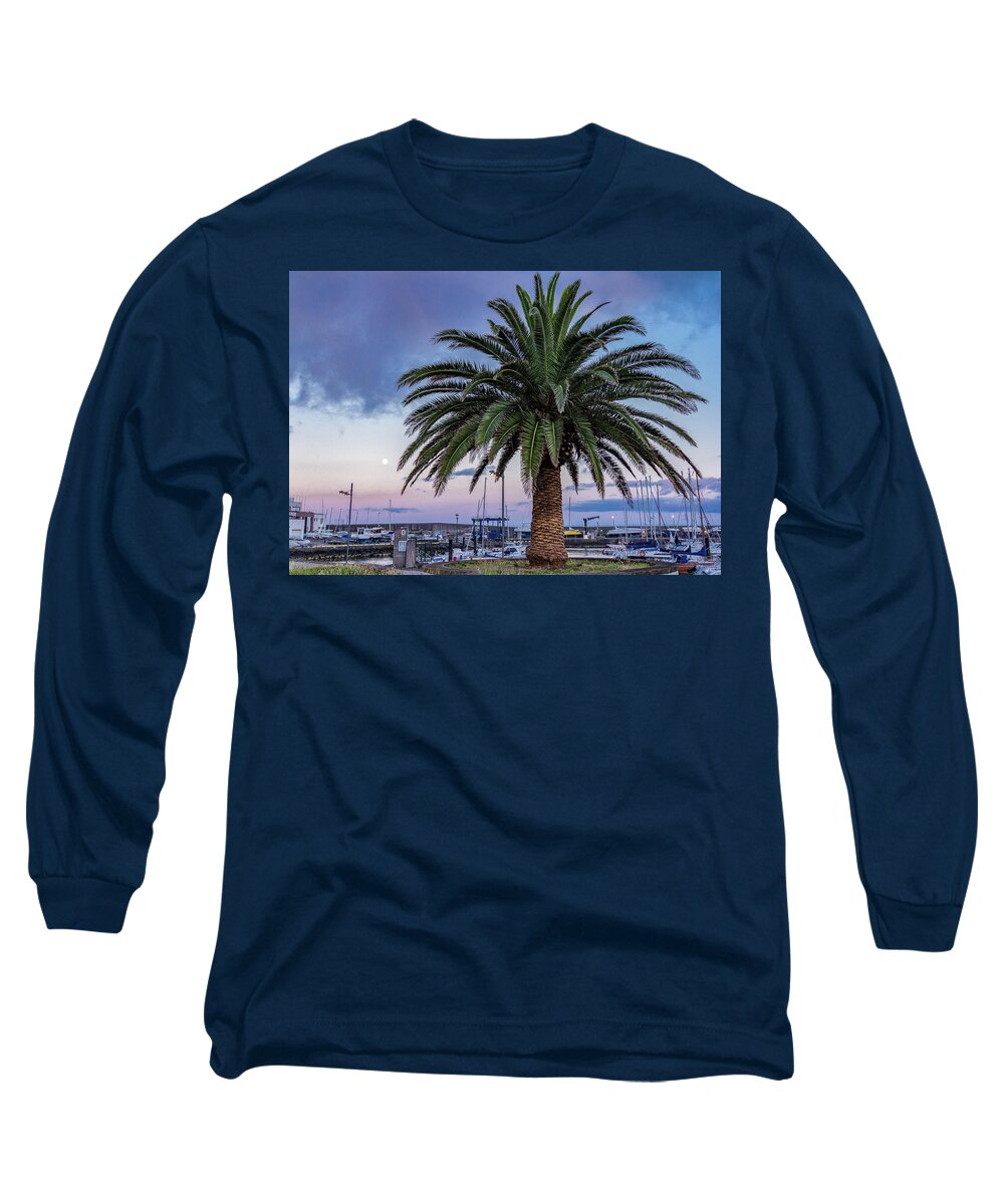 Palm Long Sleeve T-Shirt featuring the photograph Ponta Delgada Palm Tree by Denise Kopko
