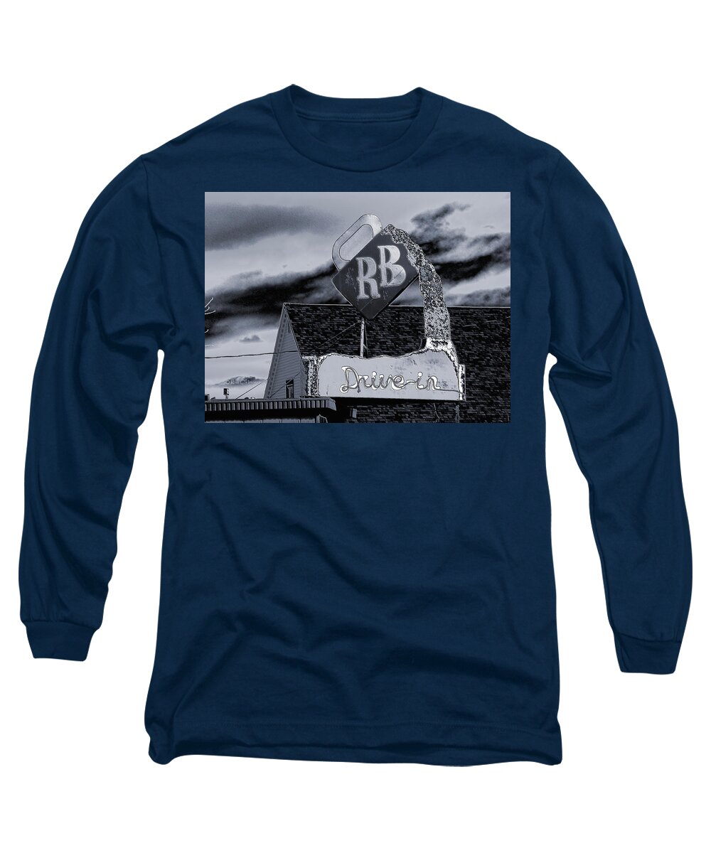 Sign Long Sleeve T-Shirt featuring the photograph Root Beer Drive In Sign by Kae Cheatham