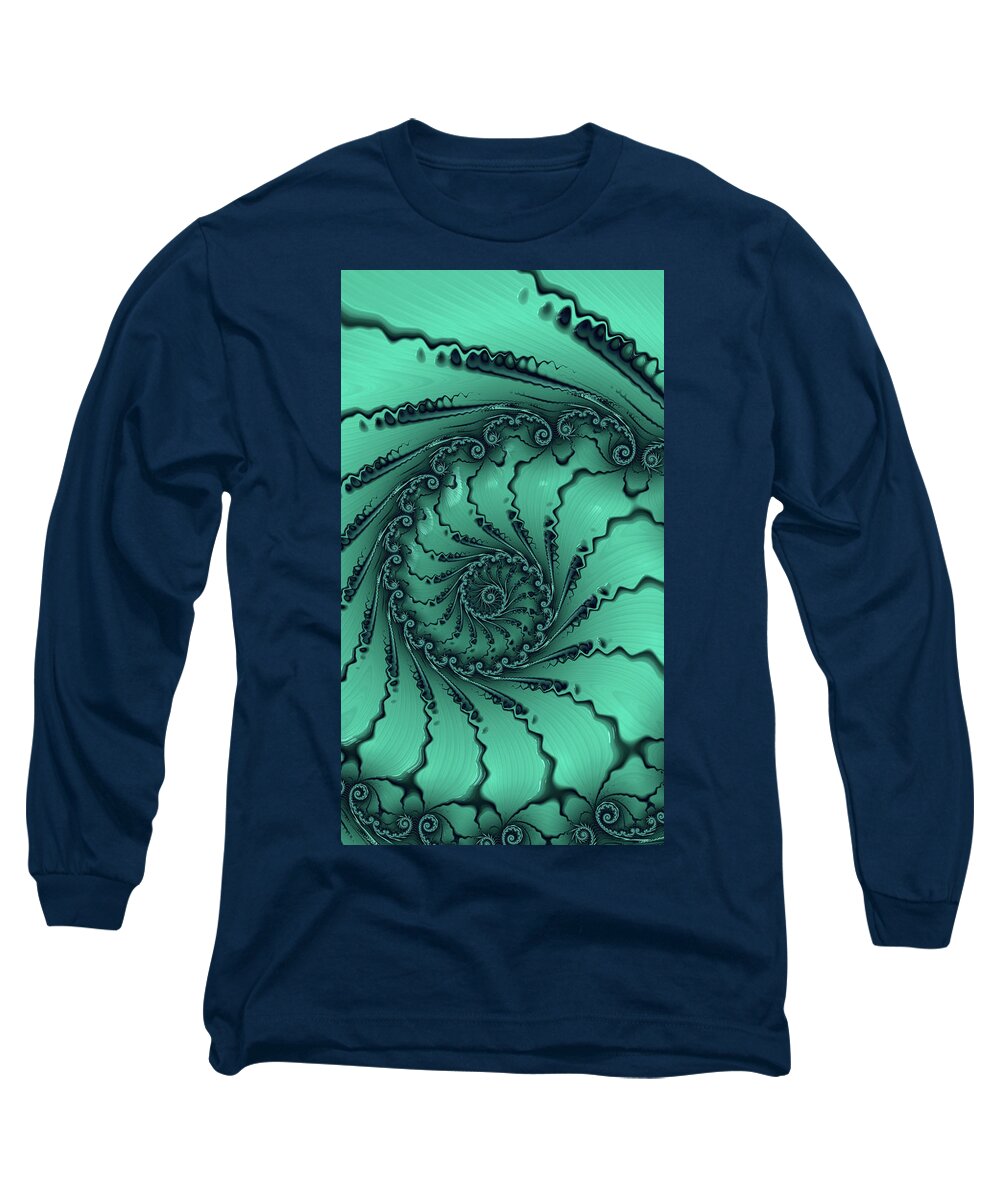 Spiral Long Sleeve T-Shirt featuring the digital art S is for Spiral Seashell by Shelli Fitzpatrick