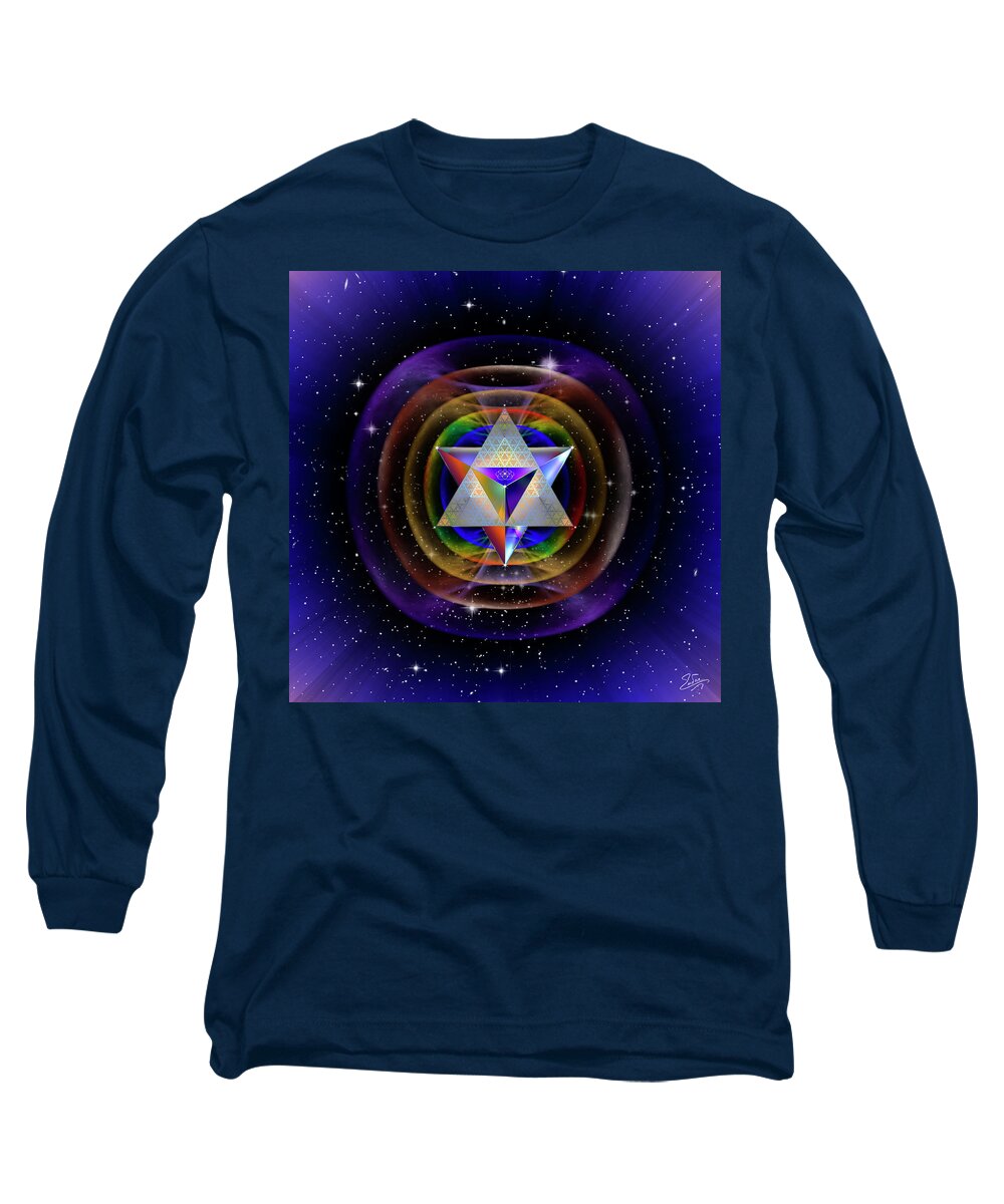 Endre Long Sleeve T-Shirt featuring the digital art Sacred Geometry 850 by Endre Balogh