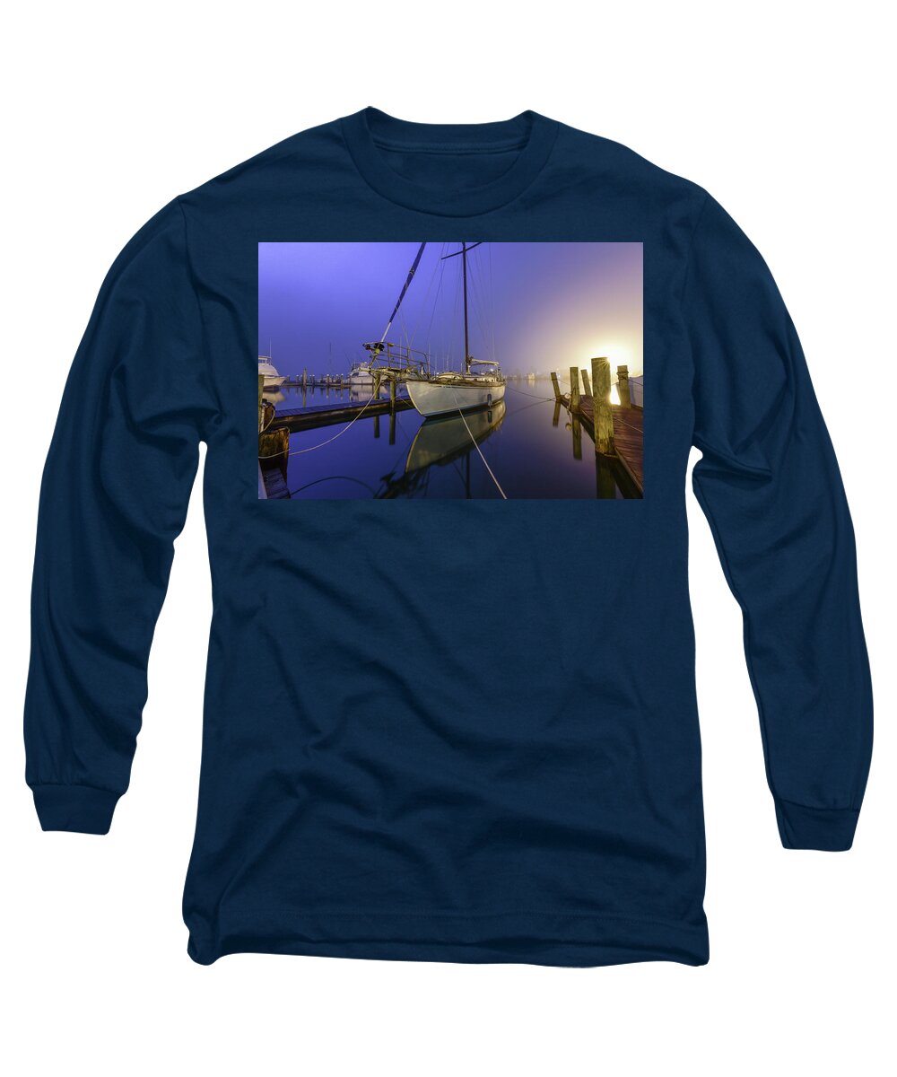 Sailboat Long Sleeve T-Shirt featuring the photograph Sailboat Blues by Christopher Rice