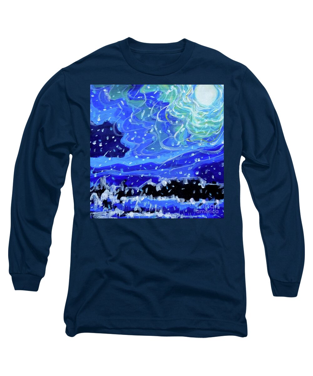 Christmas Long Sleeve T-Shirt featuring the painting So This Is Christmas by Tanya Filichkin