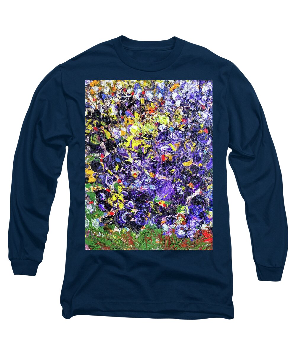 Flowers Long Sleeve T-Shirt featuring the painting Spring View by Evelina Popilian