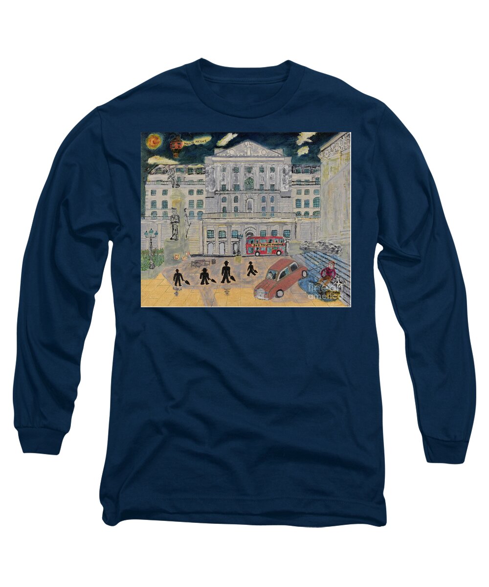 London Long Sleeve T-Shirt featuring the painting Sterling Disaster by David Westwood