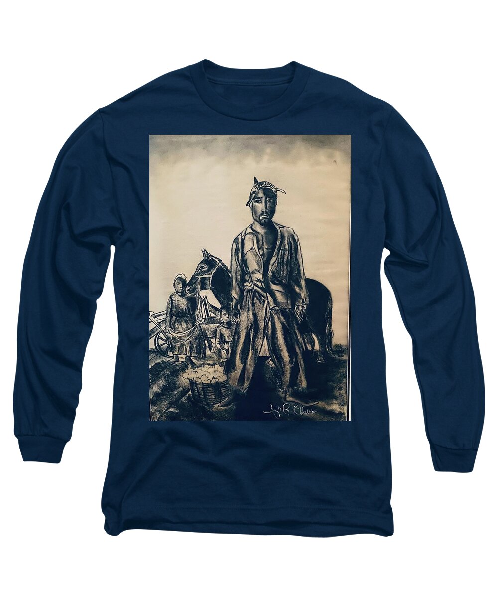  Long Sleeve T-Shirt featuring the drawing Stormy weather by Angie ONeal