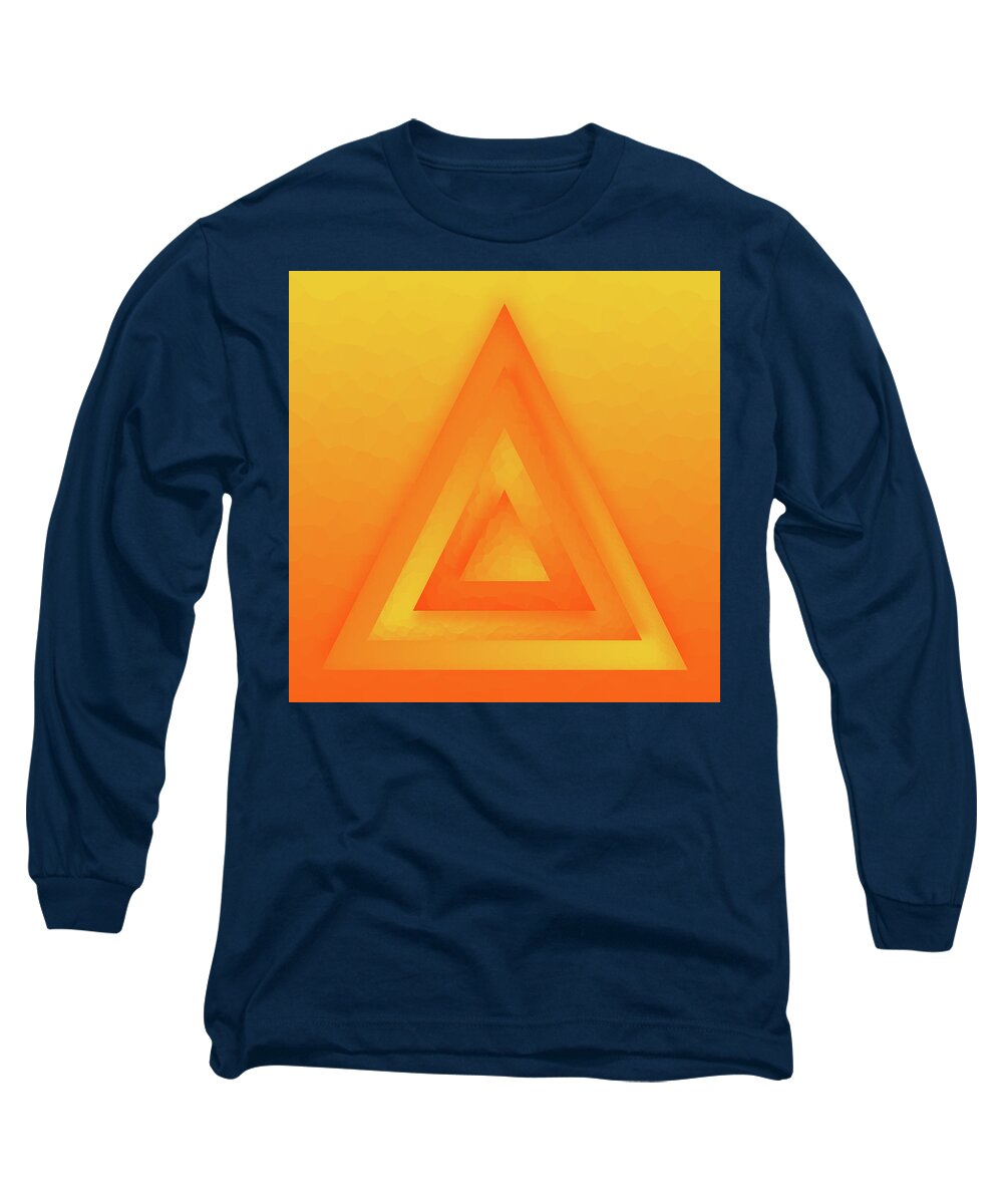 Abstract Long Sleeve T-Shirt featuring the digital art Sun Pyramid by Liquid Eye