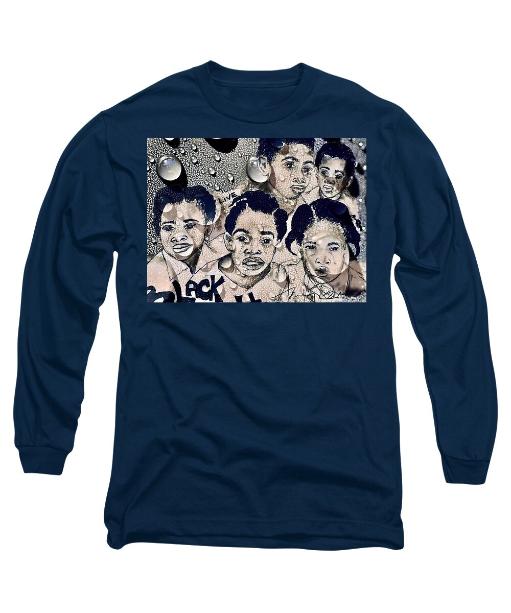  Long Sleeve T-Shirt featuring the mixed media Tears by Angie ONeal