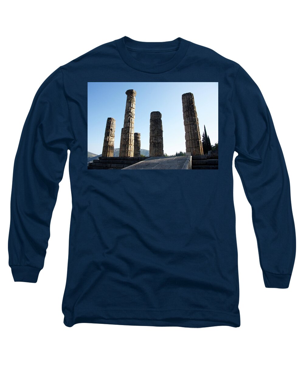 Temple Of Apollo Long Sleeve T-Shirt featuring the photograph Temple of Apollo in Delphi, Greece by Sean Hannon