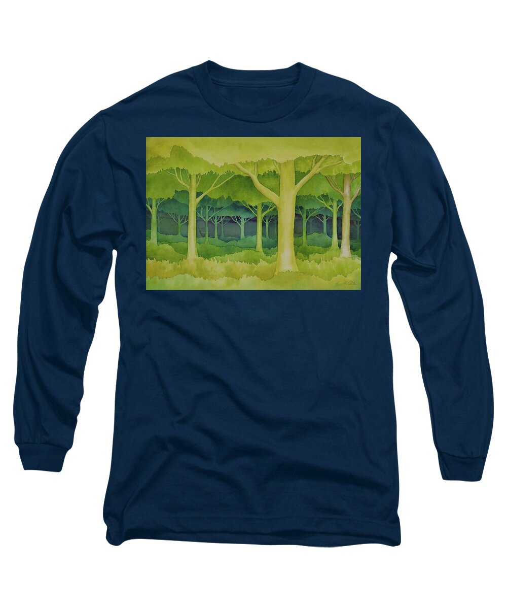 Kim Mcclinton Long Sleeve T-Shirt featuring the painting The Forest for the Trees by Kim McClinton