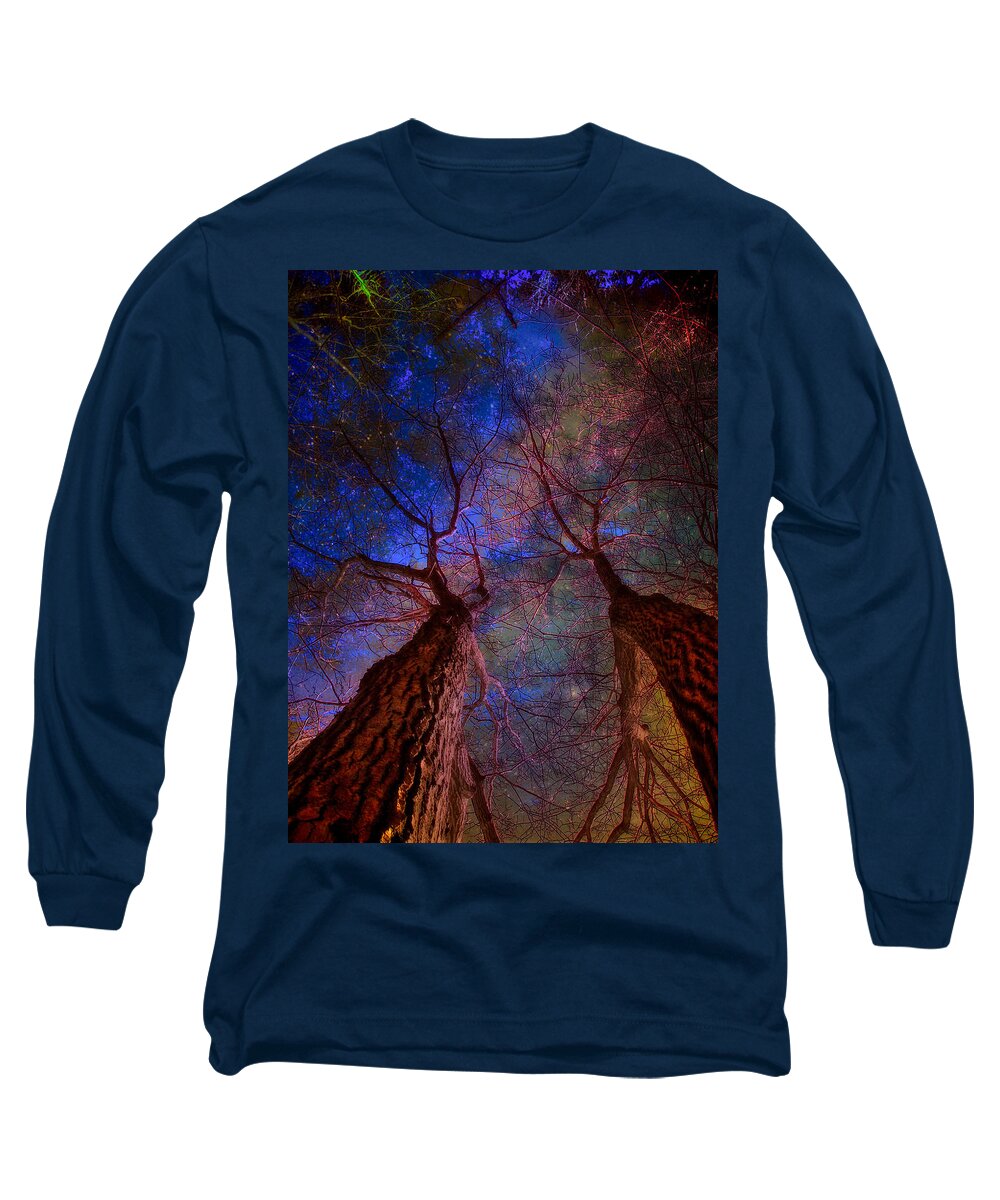 Trees Long Sleeve T-Shirt featuring the digital art Trees Pointing Toward Heaven by Russel Considine