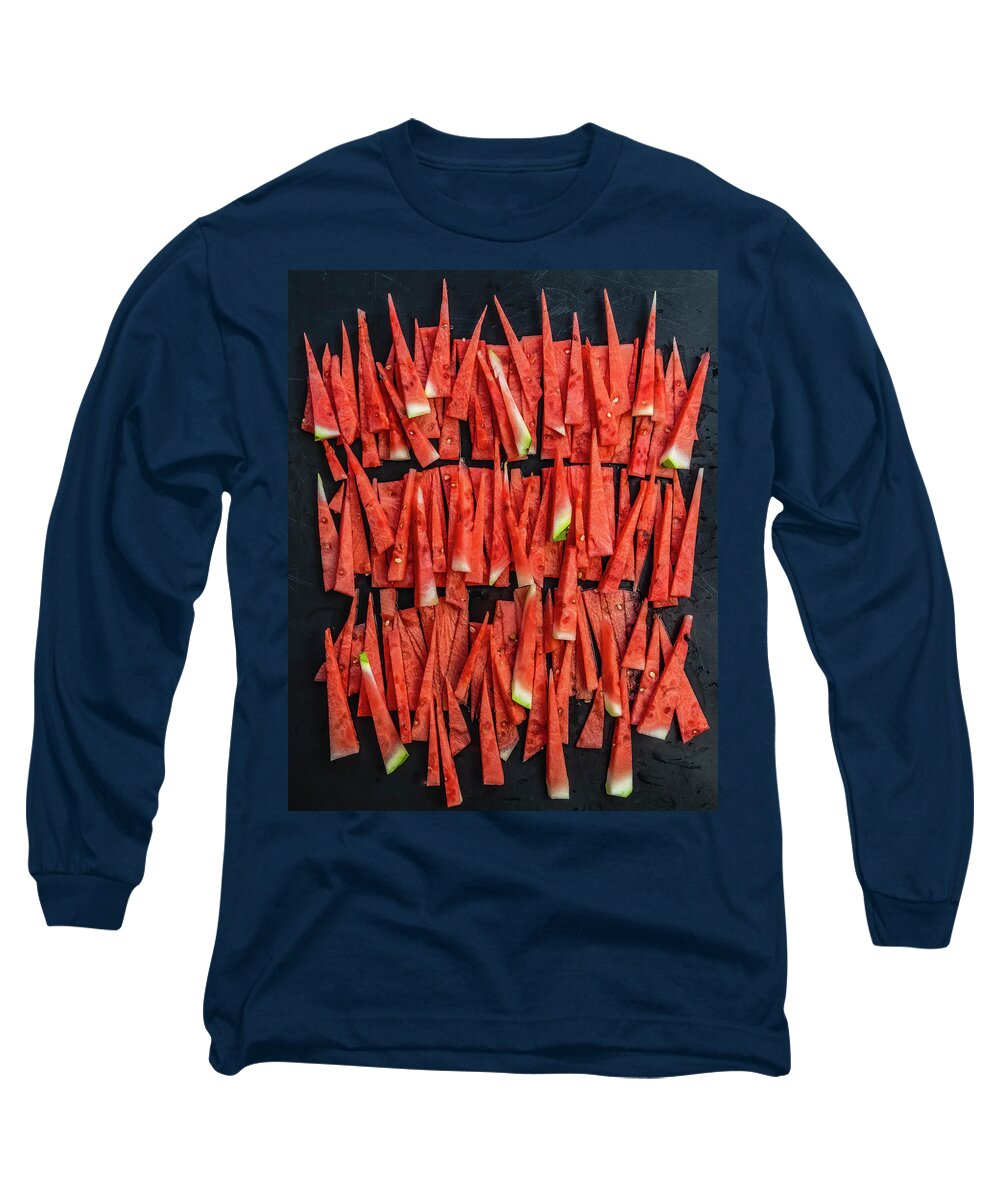 Watermelon Triangles Long Sleeve T-Shirt featuring the photograph Watermelon Triangles by Sarah Phillips