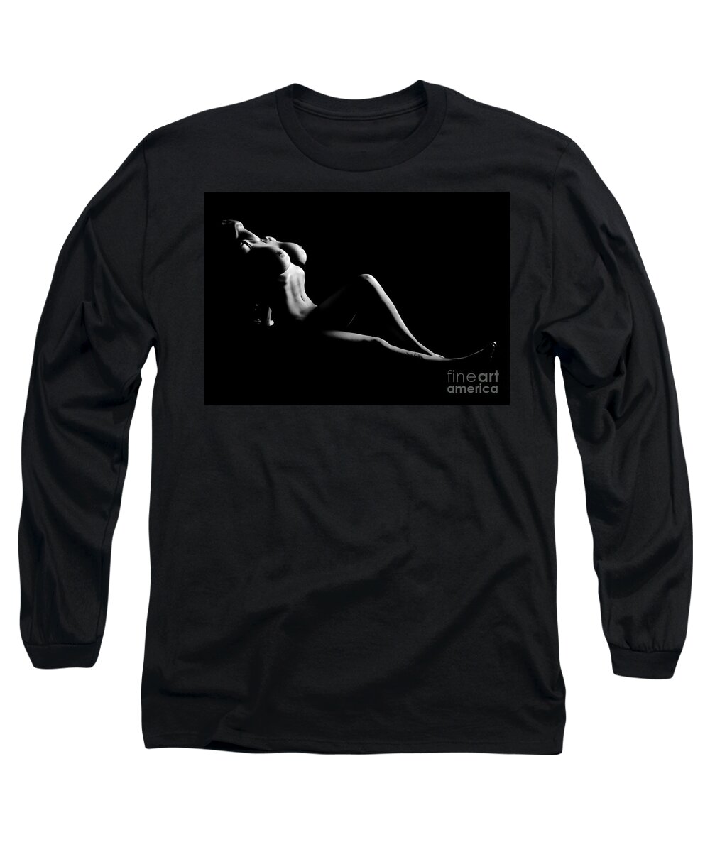 Naked Long Sleeve T-Shirt featuring the photograph Black And White Nude by Gunnar Orn Arnason