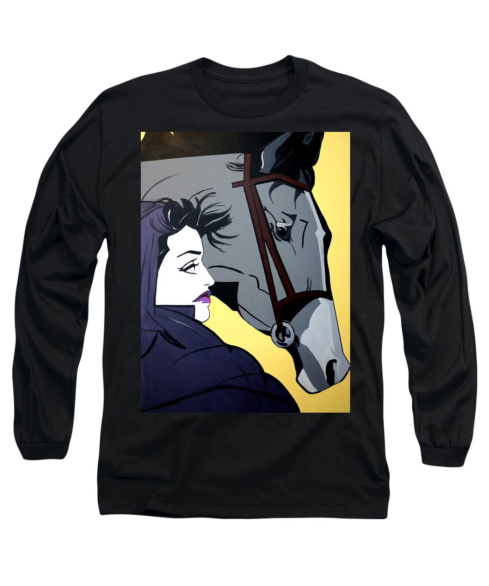 Two Beauties Long Sleeve T-Shirt featuring the painting 2 Beauties by Nora Shepley
