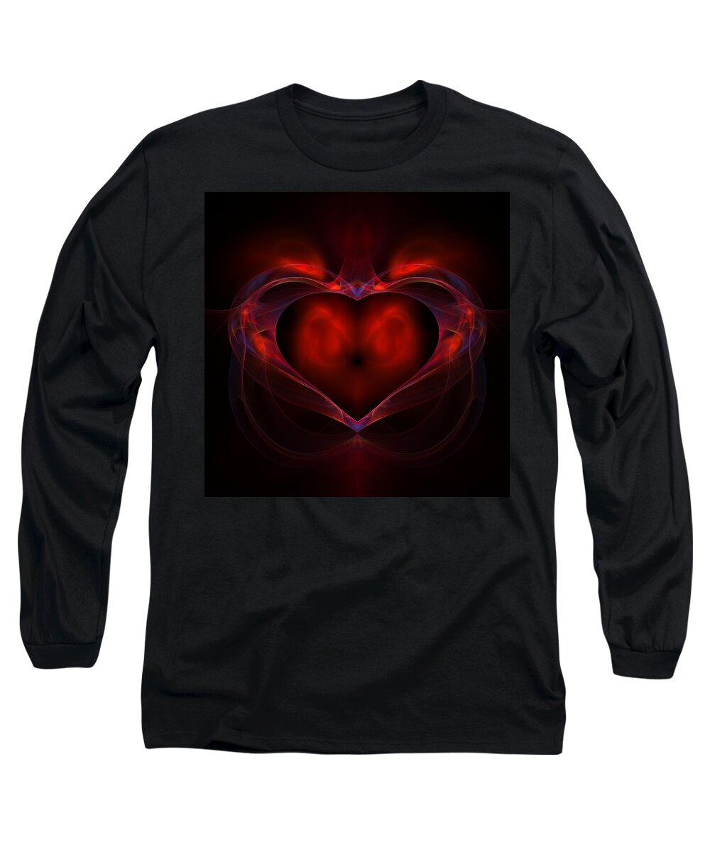 Fractal Long Sleeve T-Shirt featuring the digital art Aflame #1 by Lyle Hatch