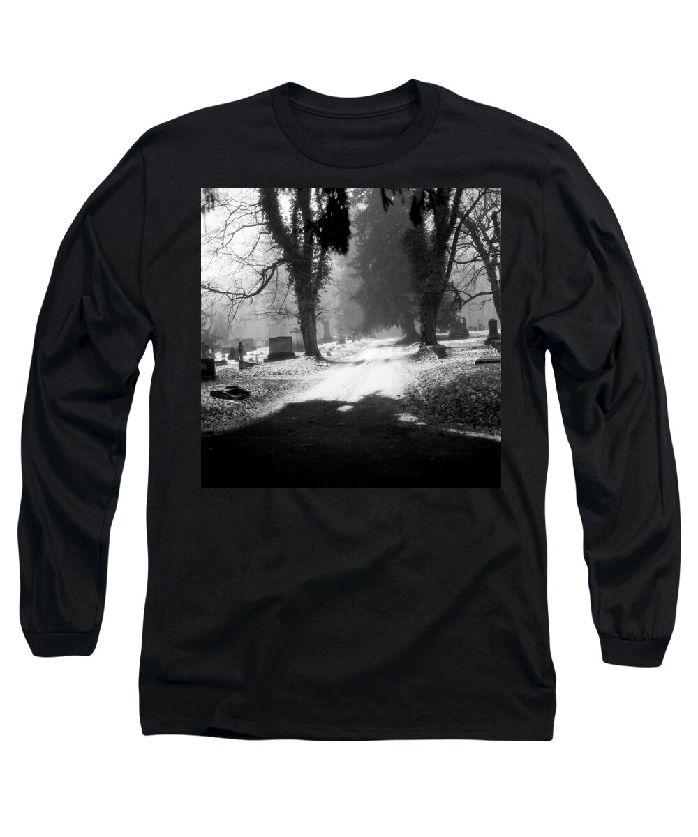 Black Long Sleeve T-Shirt featuring the photograph Ashland Cemetery #2 by Jean Macaluso