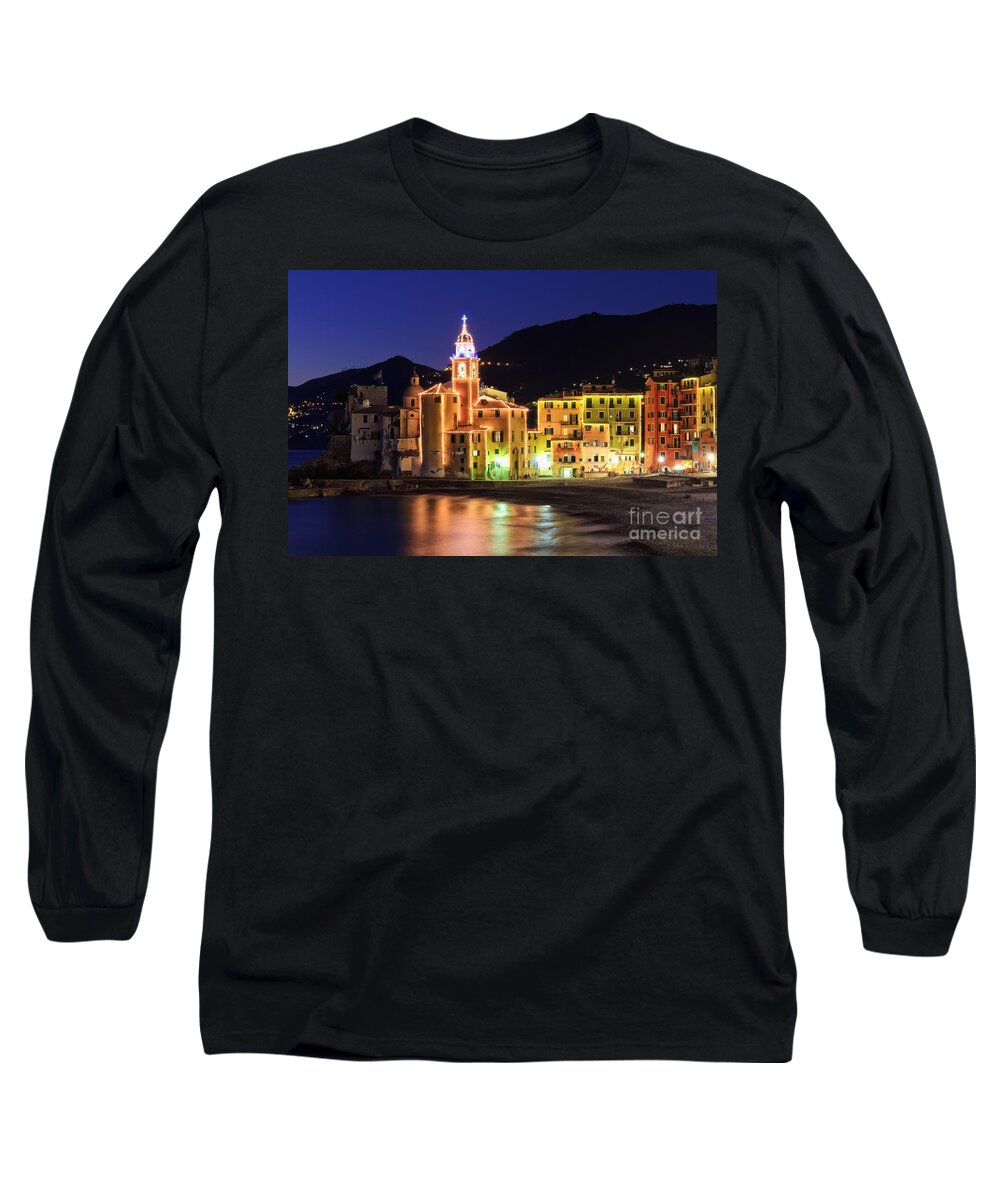 Ancient Long Sleeve T-Shirt featuring the photograph Camogli at evening #1 by Antonio Scarpi