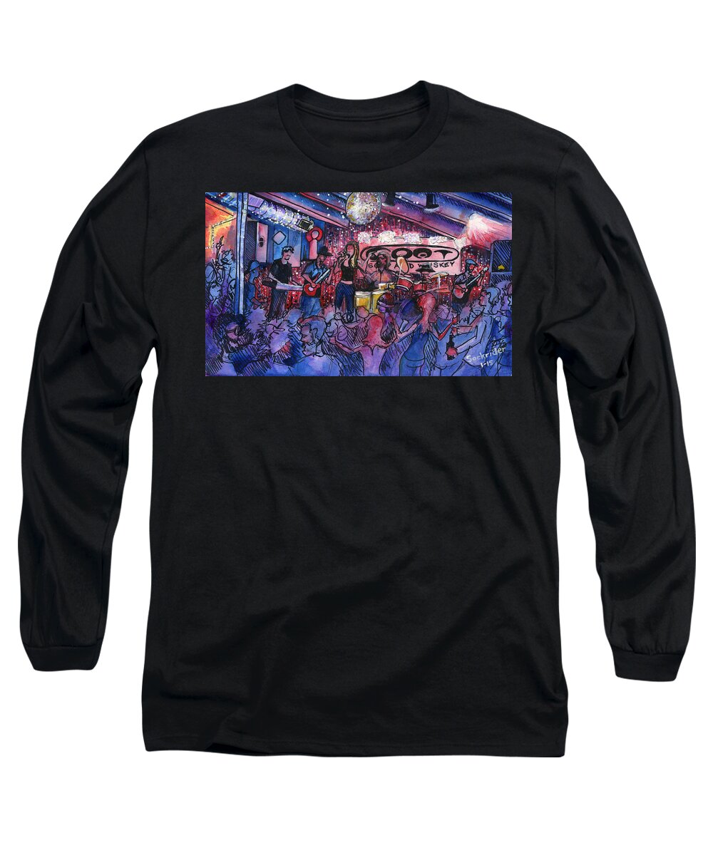 Funky Johnson Long Sleeve T-Shirt featuring the painting Funky Johnson at the GOAT #2 by David Sockrider