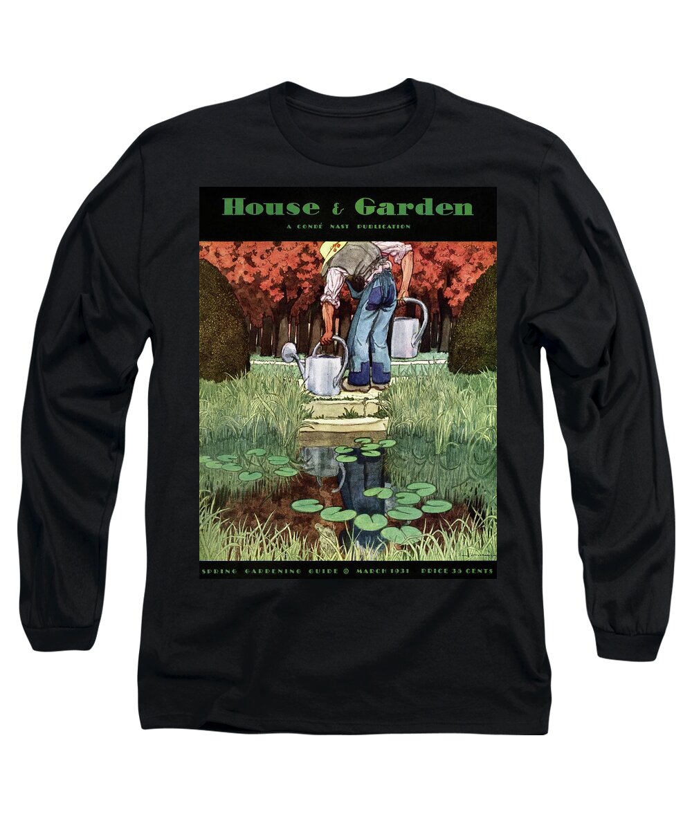 House And Garden Long Sleeve T-Shirt featuring the photograph House And Garden Spring Gardening Guide Cover #1 by Pierre Brissaud