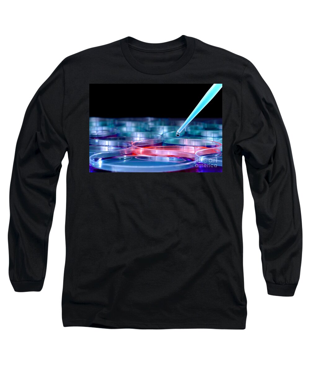 Lab Long Sleeve T-Shirt featuring the photograph Laboratory Experiment in Science Research Lab #1 by Science Research Lab
