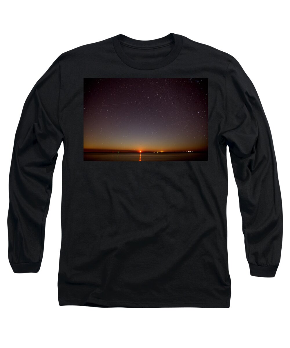 9415 Long Sleeve T-Shirt featuring the photograph Moonrise on Tybee Island #1 by Gordon Elwell