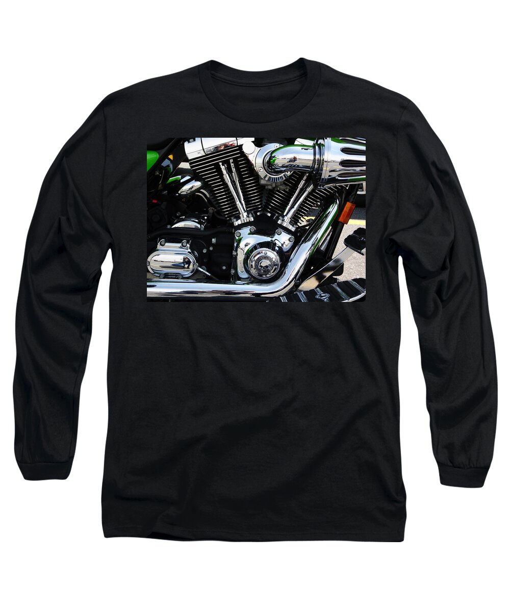 Motorcycle Long Sleeve T-Shirt featuring the photograph Motorcycle engine #1 by Karl Rose
