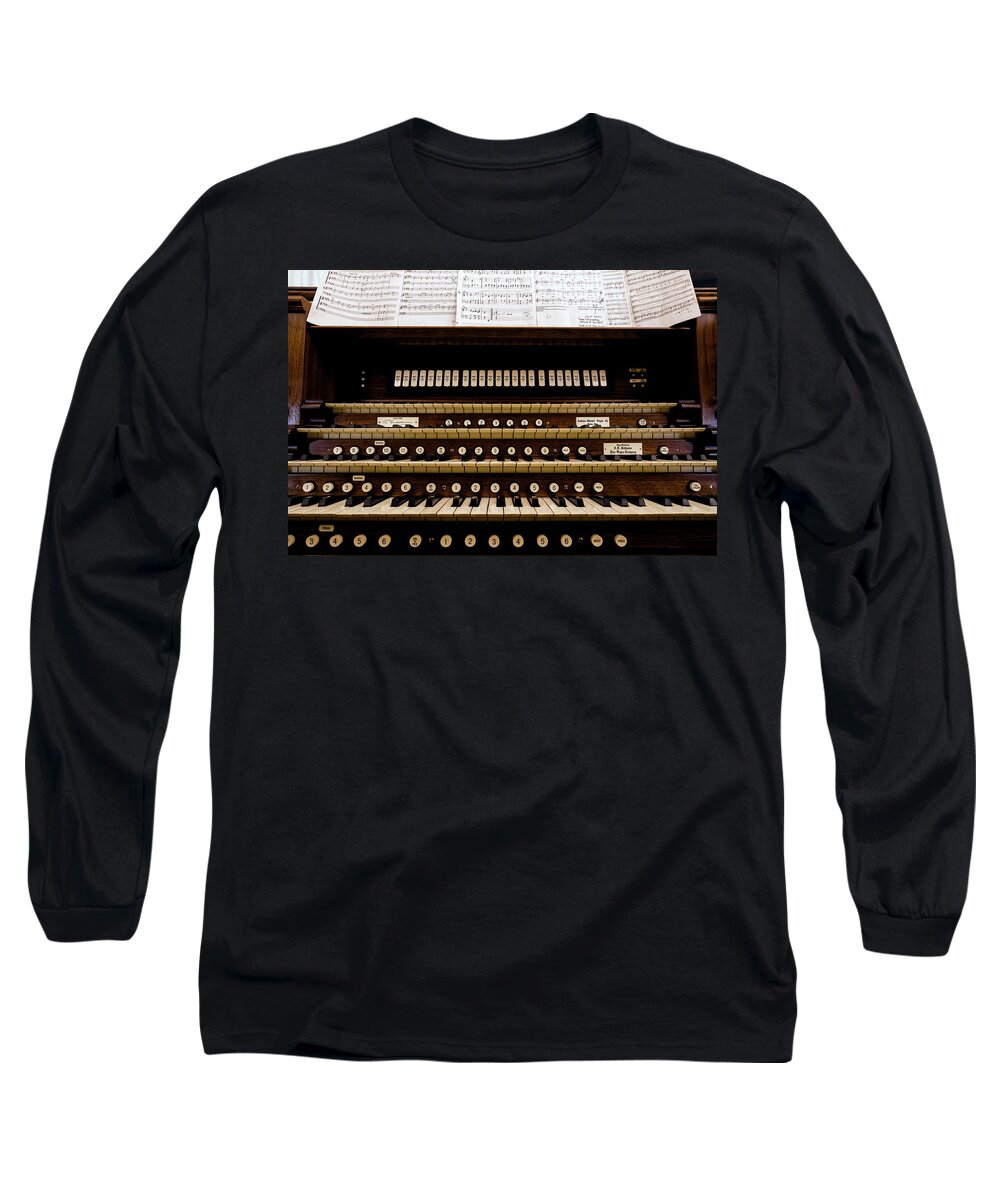 Photography Long Sleeve T-Shirt featuring the photograph Pipe Organ Console, The Temple #1 by Panoramic Images