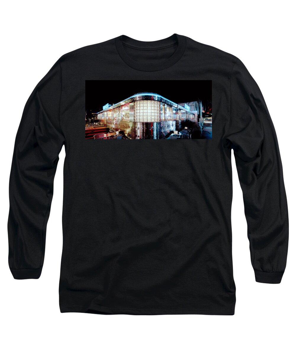 Miami Beach Long Sleeve T-Shirt featuring the photograph 11th Street Diner by Gary Dean Mercer Clark