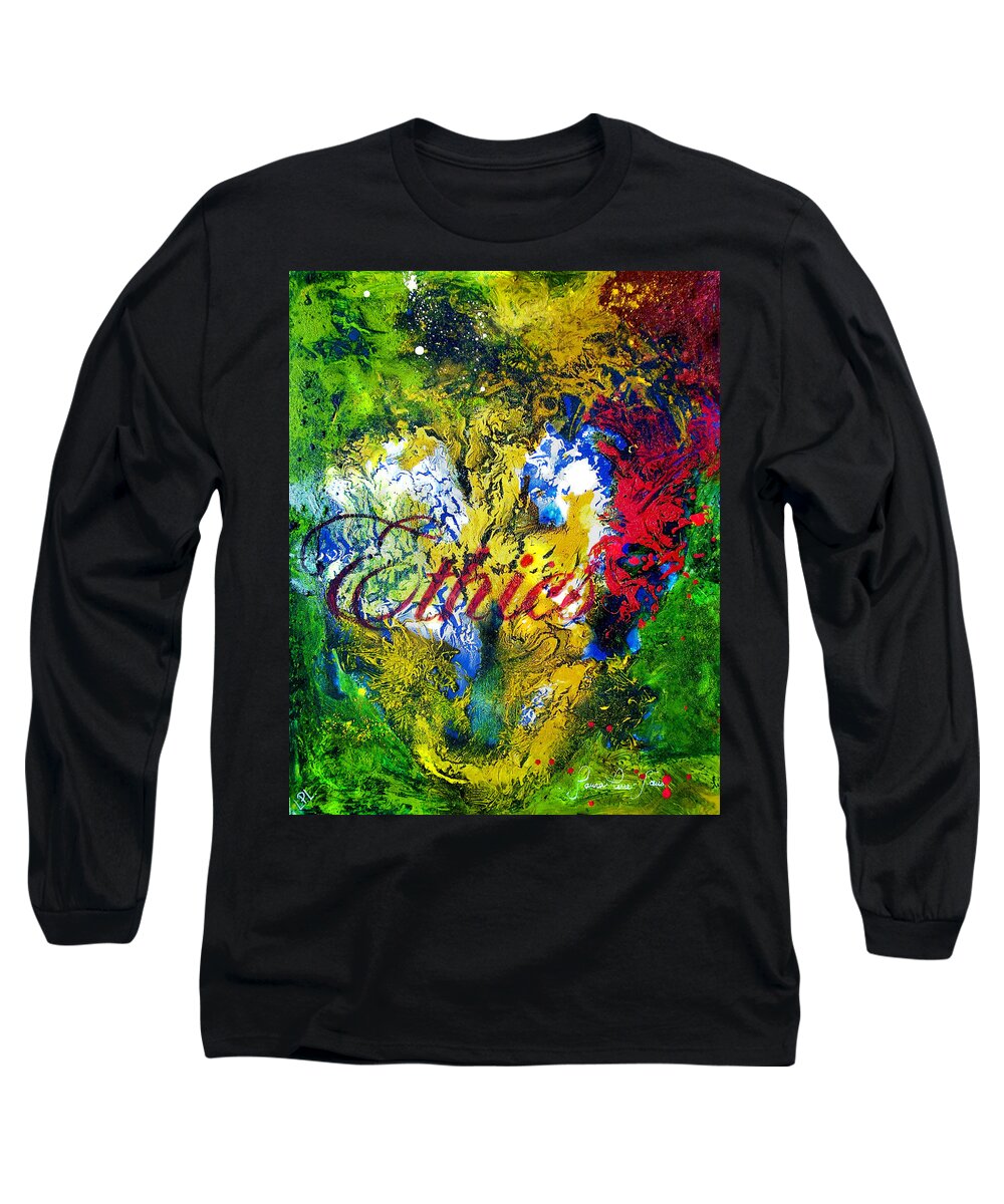 Abstract Art Long Sleeve T-Shirt featuring the painting Ethics by Laura Pierre-Louis
