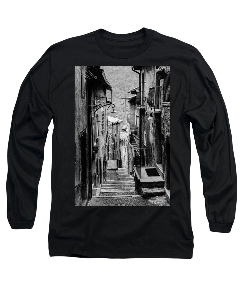 Scanno Long Sleeve T-Shirt featuring the photograph Streets of Scanno - Italy #3 by AM FineArtPrints