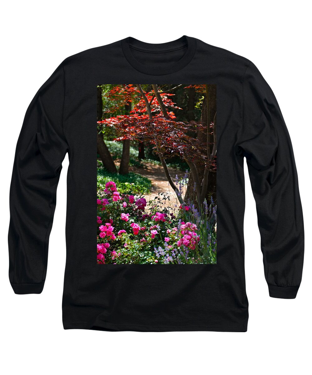 Garden Scene Long Sleeve T-Shirt featuring the photograph The Garden Path #2 by Michele Myers