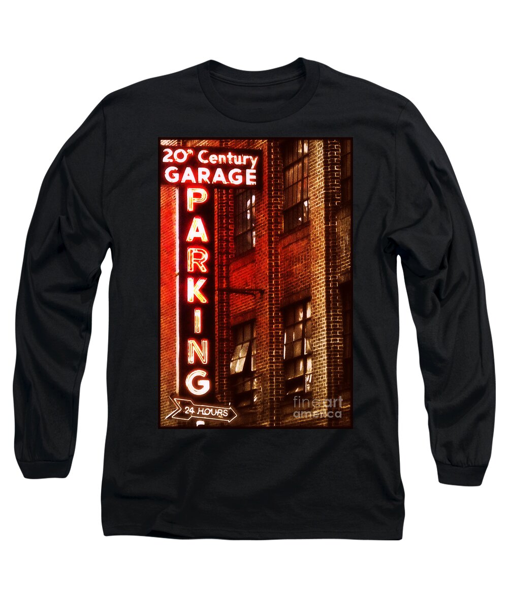 Garage Long Sleeve T-Shirt featuring the photograph 24-Hour Garage by Miriam Danar