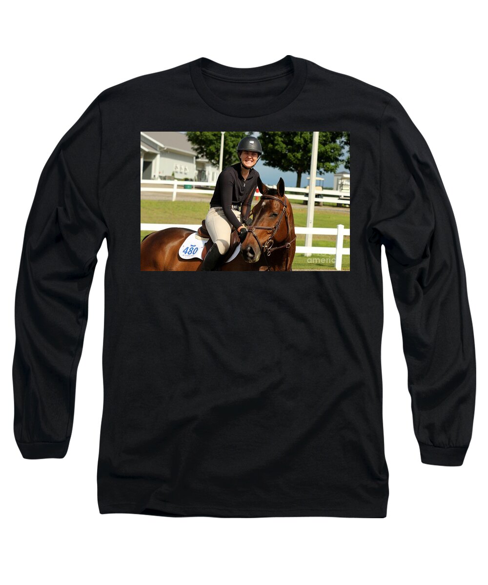 Equestrian Long Sleeve T-Shirt featuring the photograph Jumper3 #3 by Janice Byer